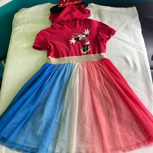 Disney Minnie Mouse dress with hood, ears and a bow. XS - 4/5